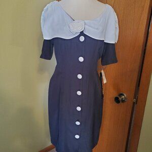 Vintage 90's Navy Short Sleeved Dress